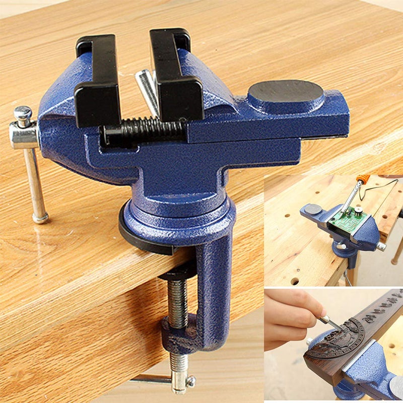 MYTEC Home Vise Universal Rotate 360Â° Work Clamp-On Vise, 3.2" - Image 1